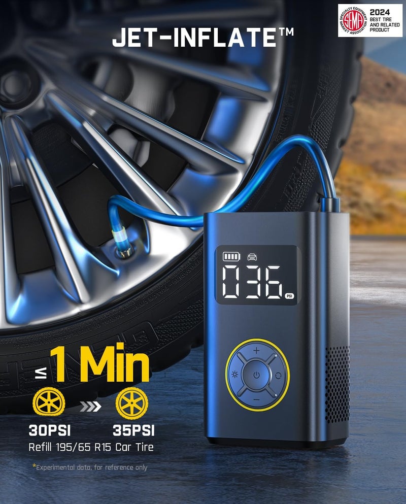Fanttik X9 Pro Portable Tire Inflator for Compact Car, 1Min Fast Inflate Electric Bike Pump with Digital Tire Pressure Gauge, 150PSI Air Compressor for Electric Bikes, Motorcycle, Ball - Image 1